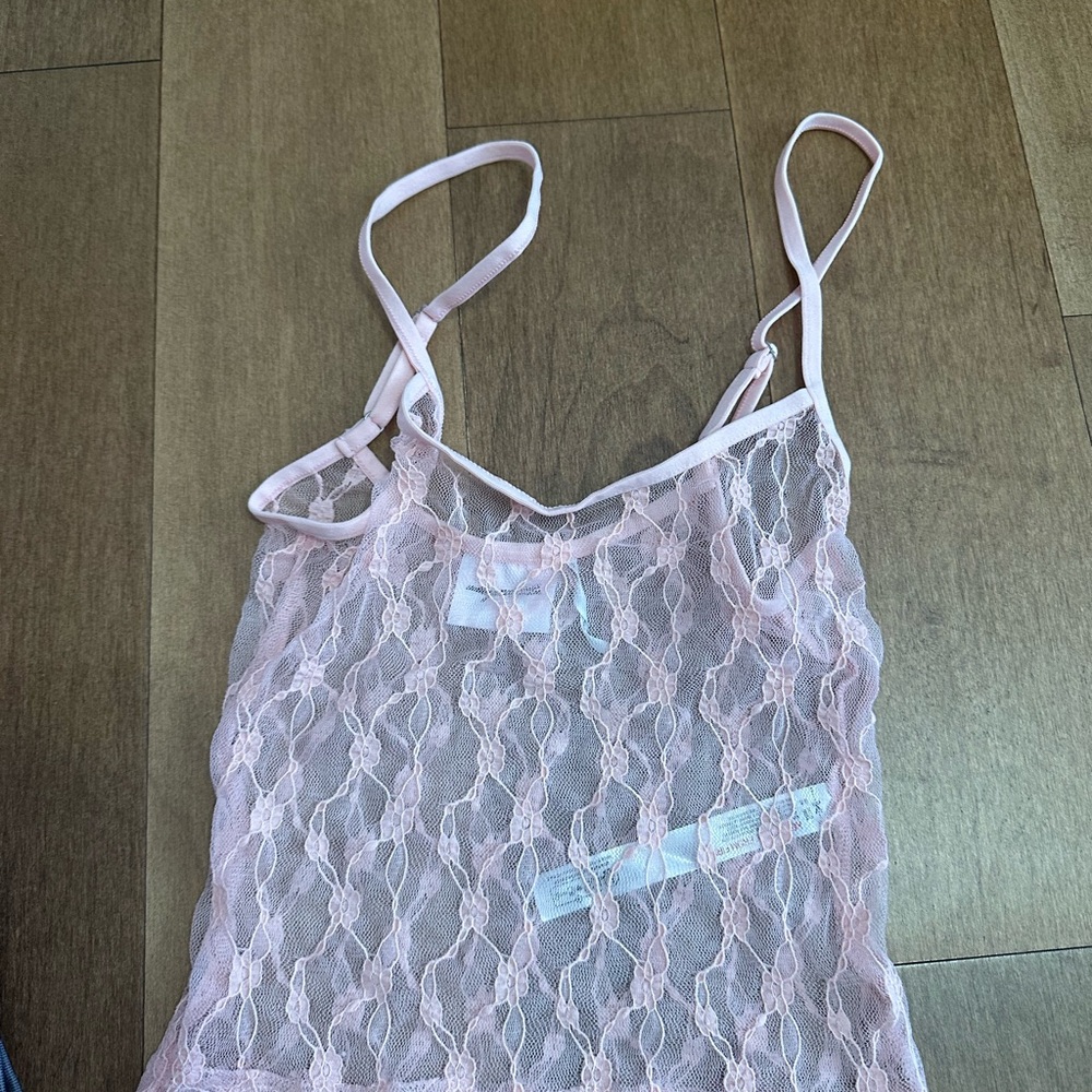 Pink Lace Chemise with Adjustable Straps